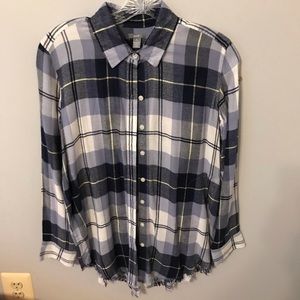 Blue and White Aerie Flannel
